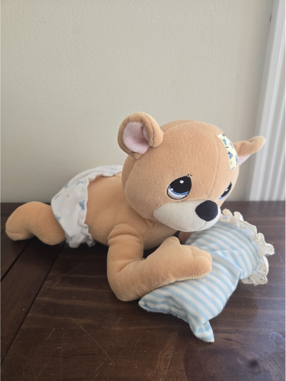 Luv N Care Precious Moments 1999 Stuffed Plush Teddy Bear Diaper Musical Wind up